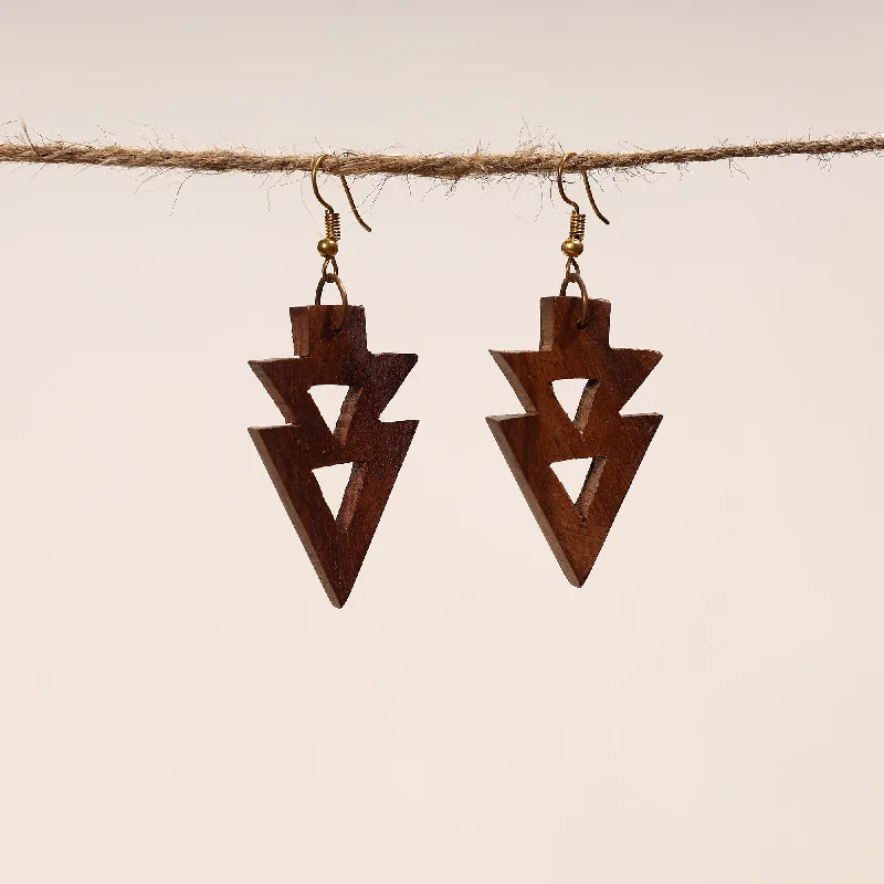 Last Chance To Grab Your Favorite Jewelry At A Discount Bijnor Hand Carved Sheesham Wood Earrings
