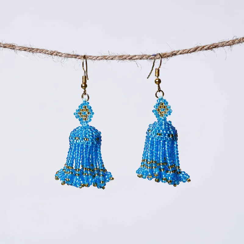 Jewelry Clearance Sale – Final Reductions Neemuch Handmade Beadwork Jhumki Earrings by Pushpa Harit