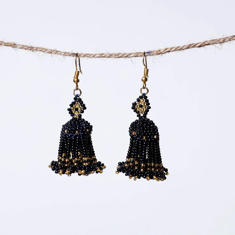 Elegant Designs, Unbeatable Discounts – Shop Jewelry Now Neemuch Handmade Beadwork Jhumki Earrings by Pushpa Harit