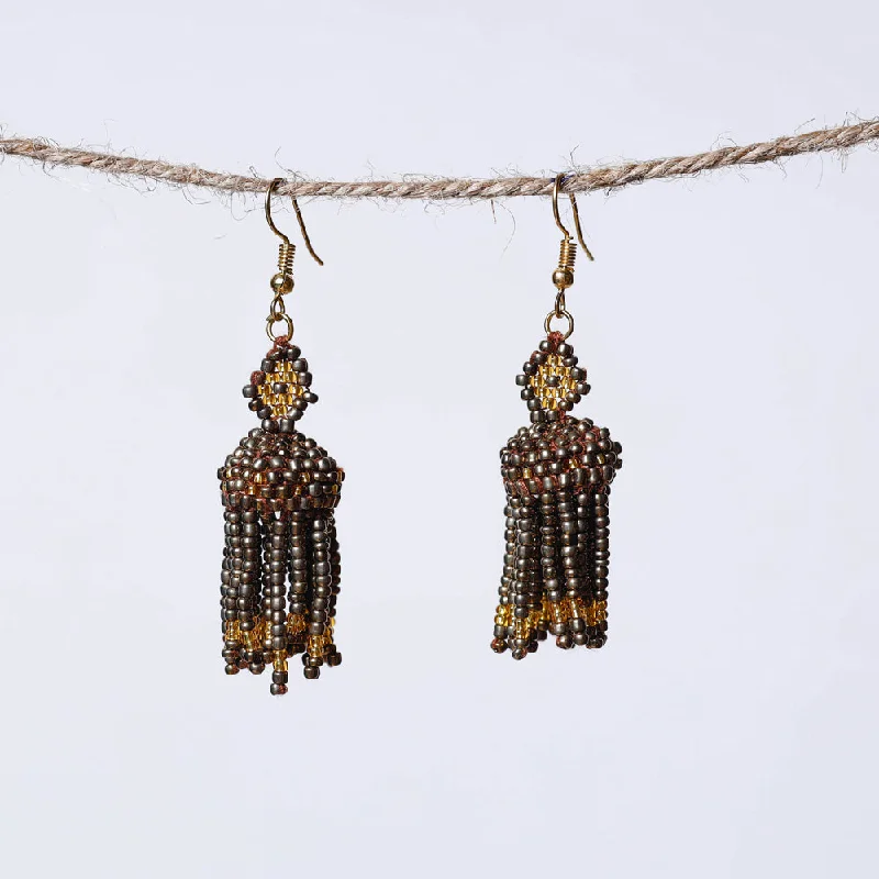 Exclusive Gemstone Jewelry At Special Prices Neemuch Handmade Beadwork Jhumki Earrings by Pushpa Harit
