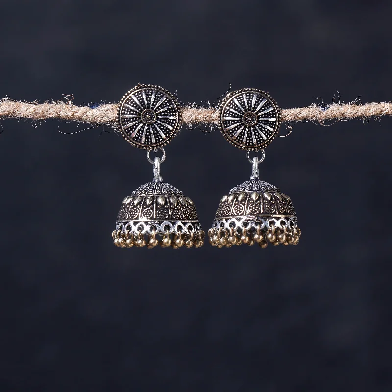 Elegant Jewelry At Unbeatable Prices – Shop Today Antique Silver Finish Oxidised Brass Base Jhumka Earrings