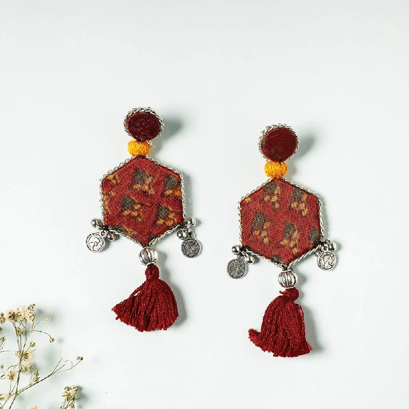 Sparkle For Less – Shop Our Limited-Time Jewelry Deals Handcrafted Ajrakh Print Beadwork Earrings