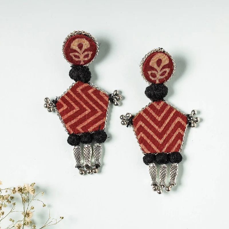 Get The Jewelry You Love At A Price You Love Handcrafted Ajrakh Print Beadwork Earrings