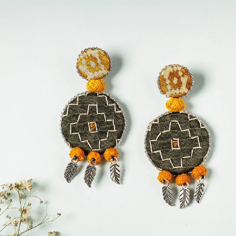 Jewelry Clearance – Final Chance To Save Big Handcrafted Ajrakh Print Beadwork Earrings