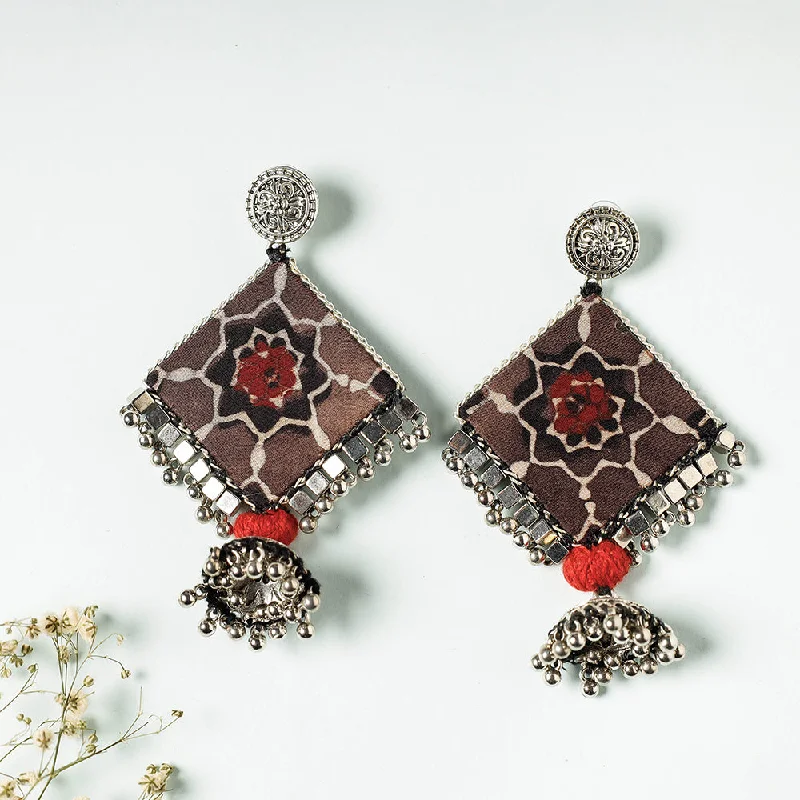 Jewelry Deals That Outshine The Rest Handcrafted Ajrakh Print Beadwork Earrings