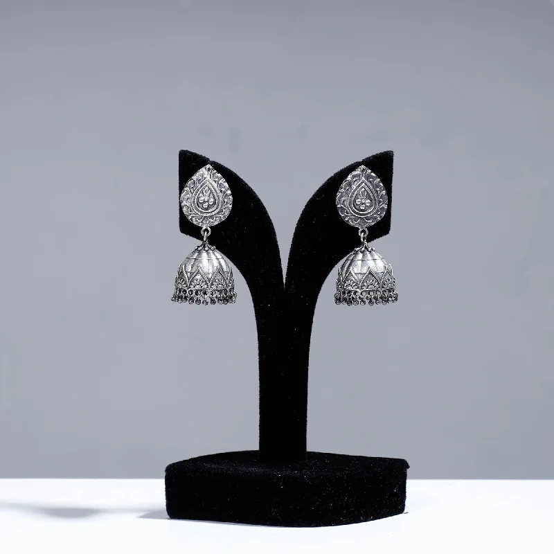 Luxury Jewelry Clearance – Shop Premium Styles Now Antique Silver Finish Oxidised Brass Base Jhumka Earrings