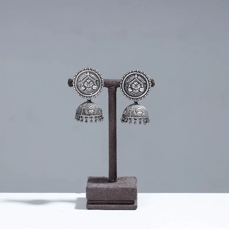 Big Discounts On Elegant Jewelry Collections Antique Silver Finish Oxidised Brass Base Jhumki Earrings