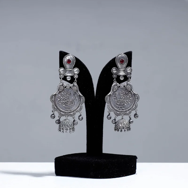 Handcrafted Beauty At Affordable Prices Antique Silver Finish Oxidised Brass Base Earrings