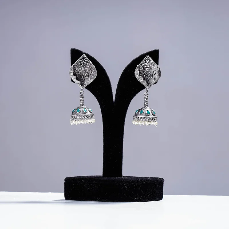 Personalized Jewelry Sale – Unique Gifts At Low Prices Antique Silver Finish Oxidised Brass Base Jhumki Earrings