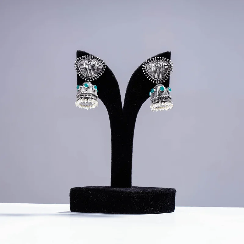 Seasonal Jewelry Clearance – Best Styles At The Lowest Prices Antique Silver Finish Oxidised Brass Base Jhumki Earrings