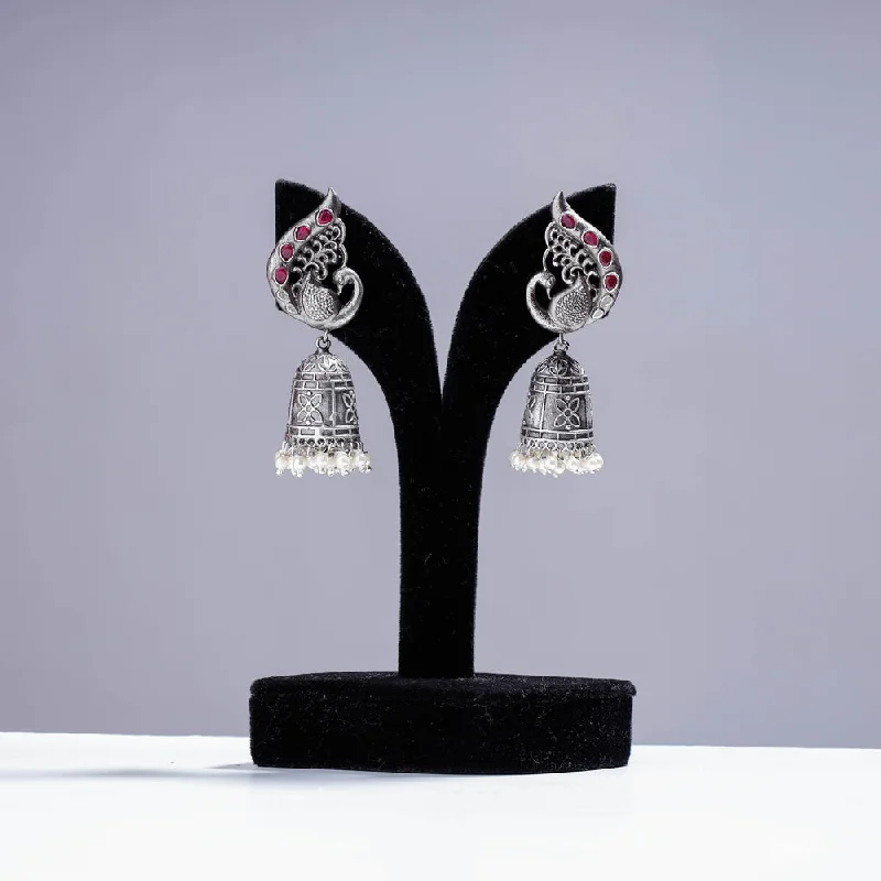 The Perfect Jewelry Piece At The Perfect Discount Antique Silver Finish Oxidised Brass Base Jhumki Earrings