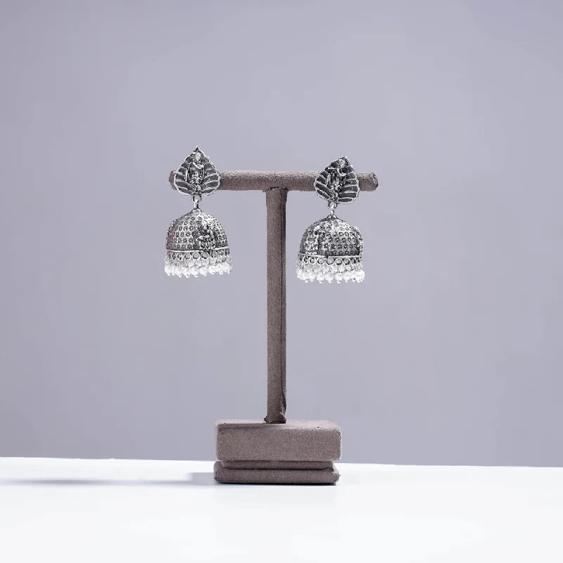High-End Jewelry, Now More Affordable Than Ever Antique Silver Finish Oxidised Brass Base Jhumki Earrings