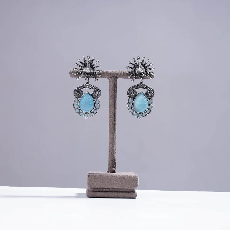 Save On Luxury Jewelry Pieces – Limited-Time Offers Antique Silver Finish Oxidised Brass Base Stone Work Earrings