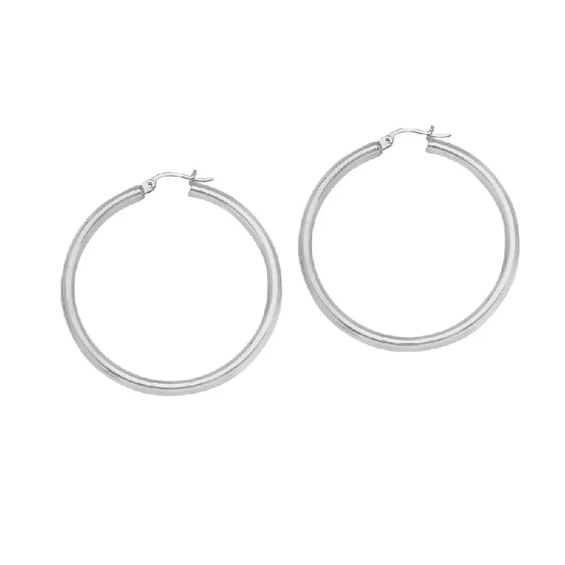 The Perfect Jewelry Piece At The Perfect Discount 925 Sterling Silver Plain 1.8" Hoop Earrings
