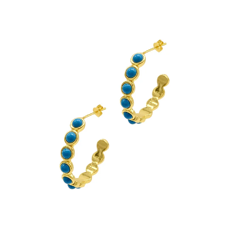 Once-A-Year Jewelry Deals – Shop Before They’Re Gone Adornia Bezeled Turquoisette Hoop Earrings gold