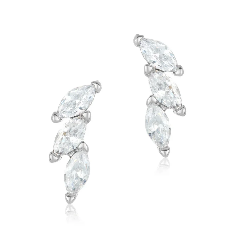 The Ultimate Jewelry Sale – Shop Premium Styles Adornia Adornia Petal Climbing Earrings silver