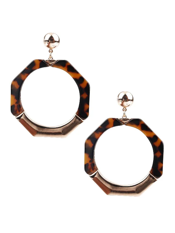 Personalized Jewelry Sale – Unique Pieces At Great Prices Odette Women Big Brown And Gold Hoop Earrings