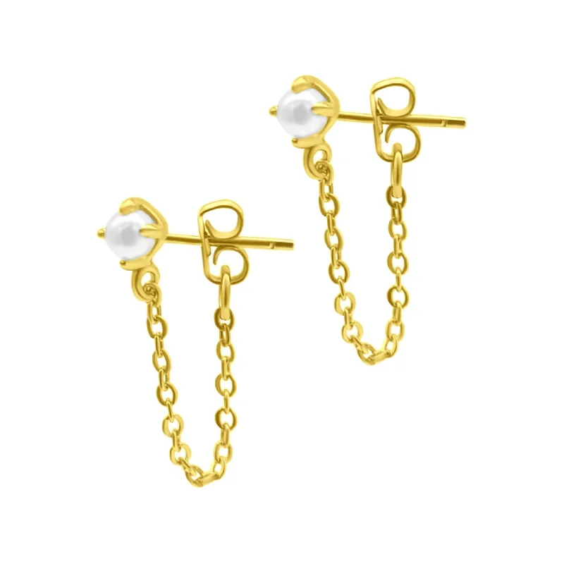 Huge Savings On Timeless Jewelry Collections Chain and Freshwater Pearl Wrap Around Drop Earrings gold