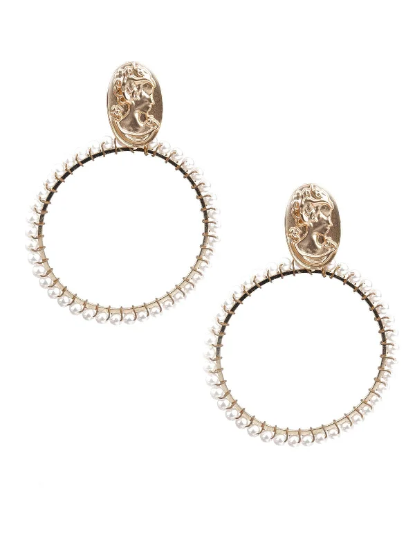 Gorgeous Jewelry, Limited-Time Savings Odette Women Classy Gold And White Hoop Earrings