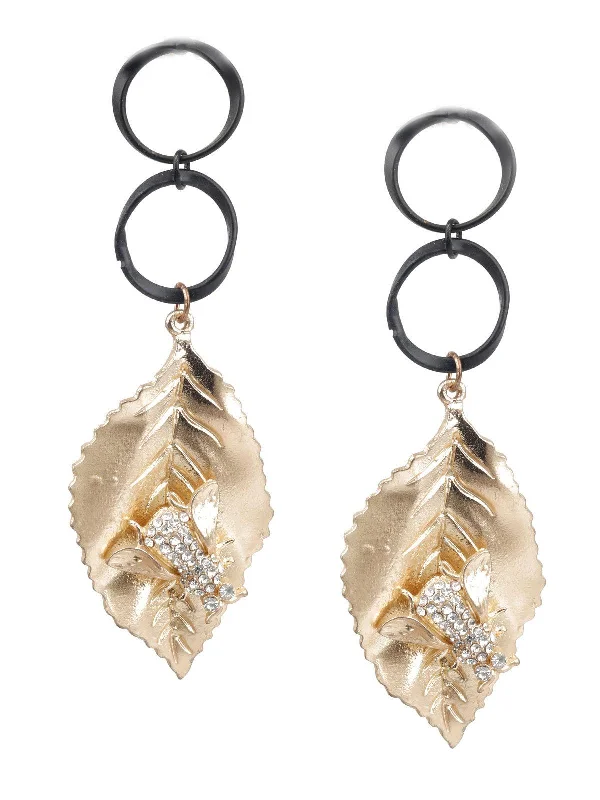 Your Dream Jewelry At Dream Prices Odette Women Classy Gold Leaf Dangle Earrings