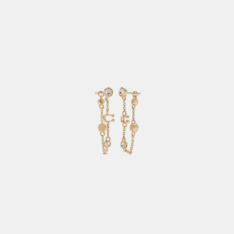 Shop Fine Jewelry With Amazing Deals Coach Outlet Signature Crystal Chain Earrings