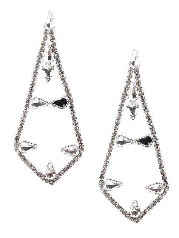Classic And Modern Jewelry Styles On Sale Odette Women White Stone Dangler Earring