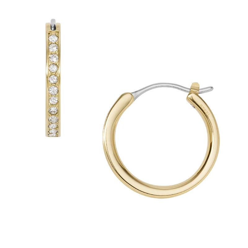 Breathtaking Jewelry, Breathtaking Prices Fossil Women's Gold-Tone Stainless Steel Hoop Earrings