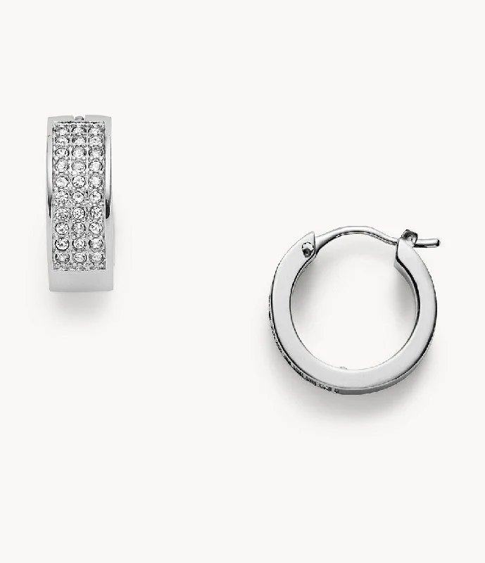 Discounted Jewelry For A Glamorous Look Fossil Women's Stainless Steel Hoop Earrings