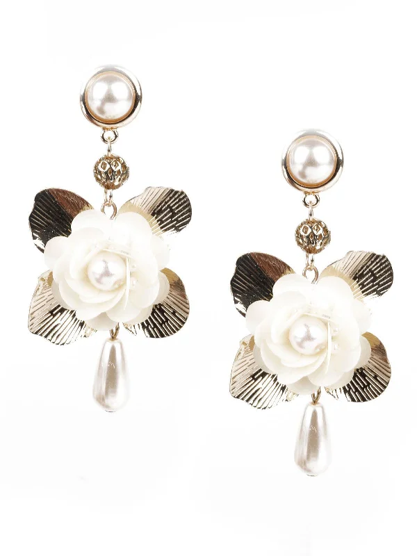Buy More, Save More – Special Jewelry Discounts Odette Women Gold And White Dangle Earrings
