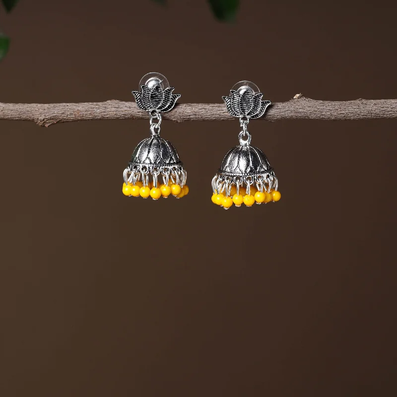 Sparkle For Less – Shop Our Limited-Time Jewelry Deals Kiara Handmade Oxidised Silver Jhumki Bead work Earrings