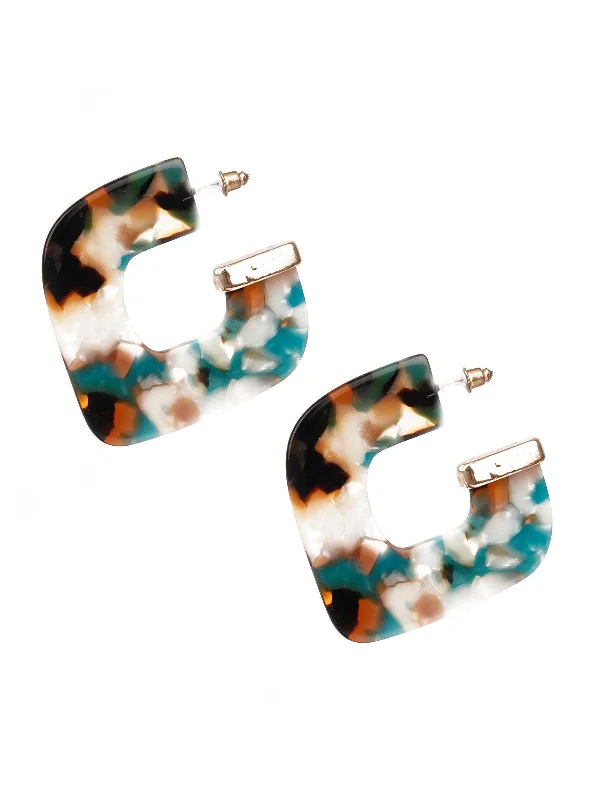 Special Deals On Handcrafted And Designer Jewelry Odette Women Ornate Multicolored Hoop Earrings