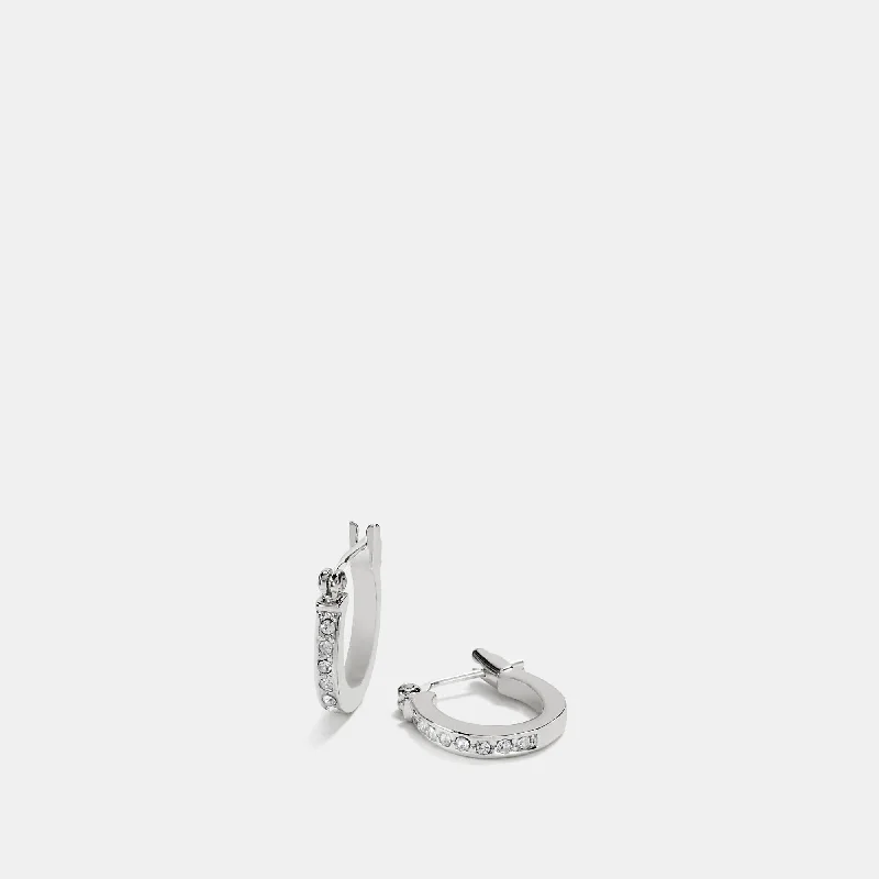 Limited-Stock Jewelry Sale – Once It's Gone, It's Gone COACH Pave Signature Huggie Earrings