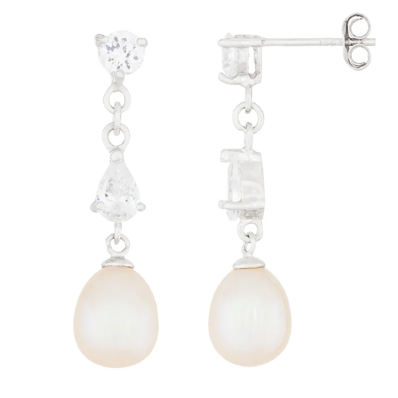 High-End Sparkle, Low-End Prices – Jewelry Sale Live Sterling Silver 7.5-8mm Freshwater Pearl Earrings