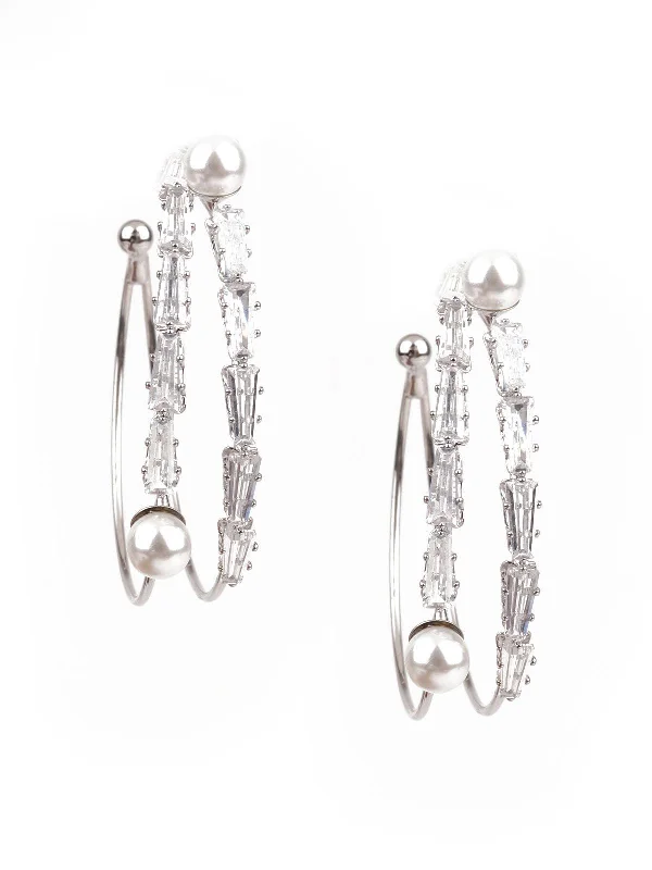 Premium Jewelry At Special Low Prices For A Limited Time Odette Women Sunshine White Hoops Earrings