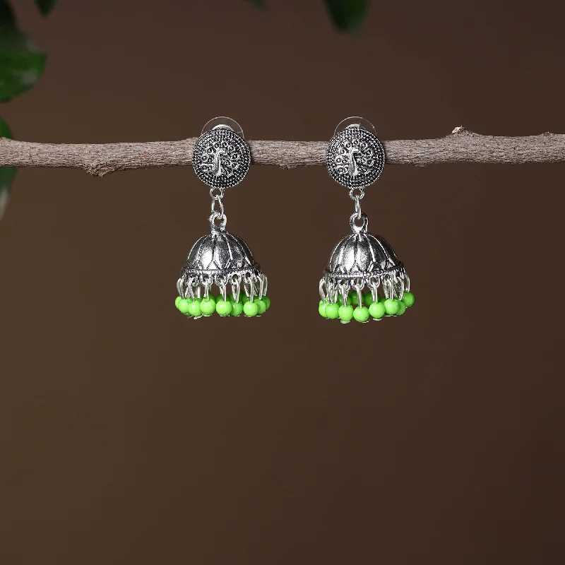 Best Jewelry Sale Prices – Limited-Time Offer Syra Handmade Oxidised Silver Jhumki Bead work Earrings
