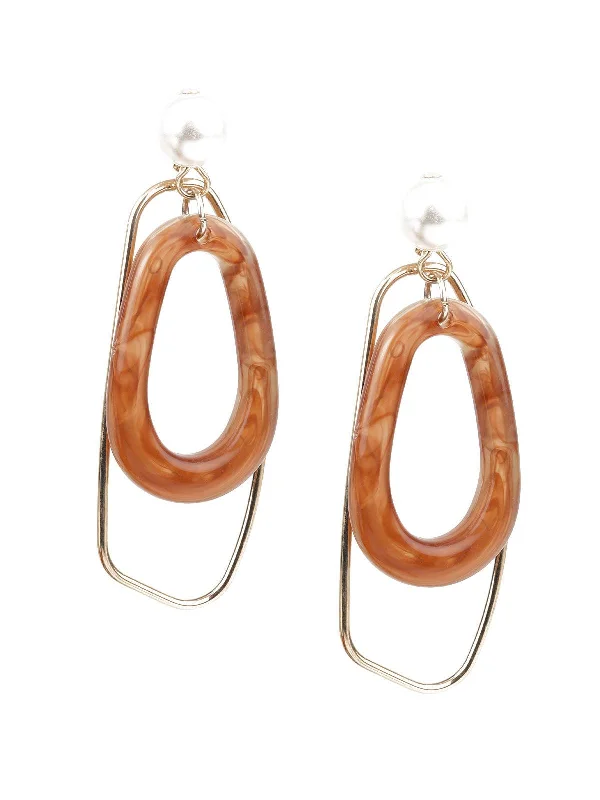 Fashion-Forward Jewelry At Incredible Prices Odette Women Trendy Gold And Brown Hoop Earrings