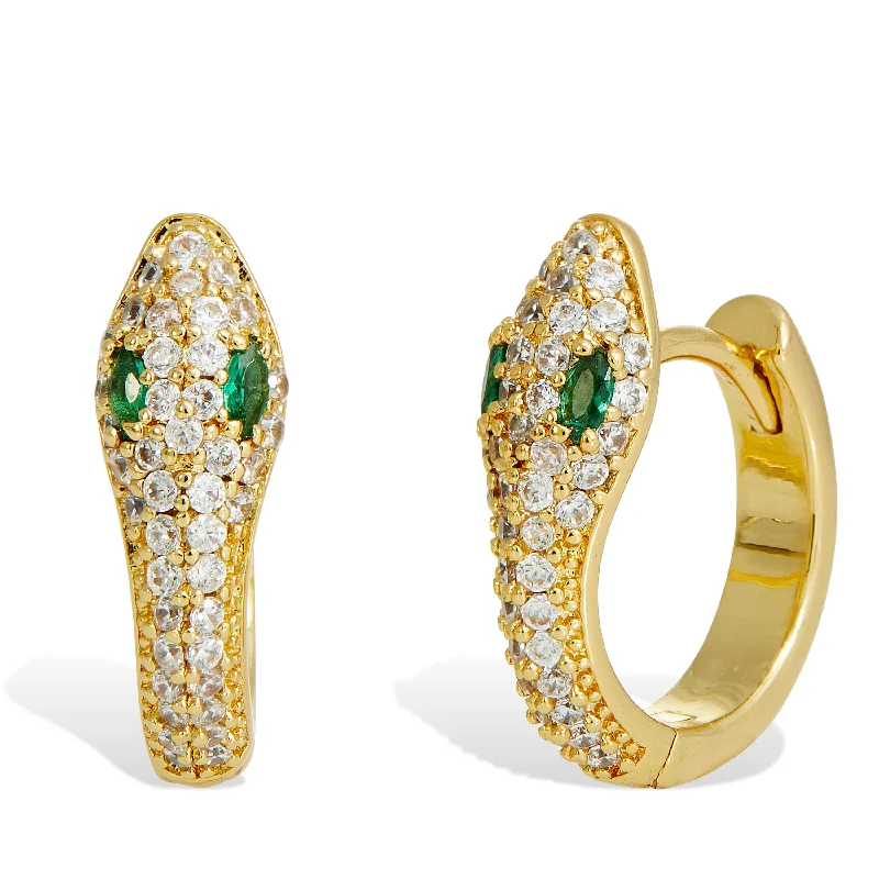 Luxury Jewelry Clearance – Shop Premium Styles Now Vermeil Snake Huggie Hoops