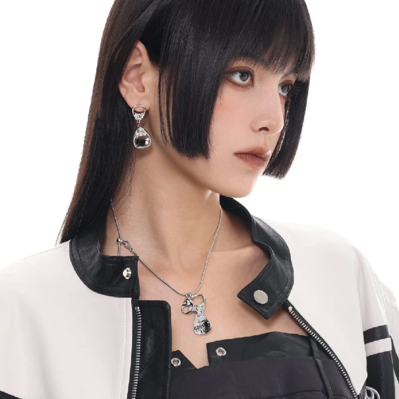 Limited-Time Offer On Elegant Jewelry Pieces Women's Punk Can Opening Diamante Earrings