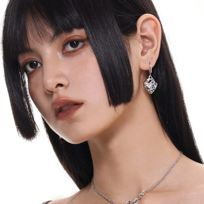 Unmissable Jewelry Clearance – Final Reductions Women's Punk Heart Graffiti Earrings