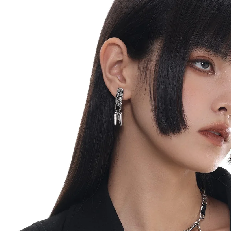 Exclusive Gemstone Jewelry At Special Prices Women's Punk Studded Graffiti Earrings