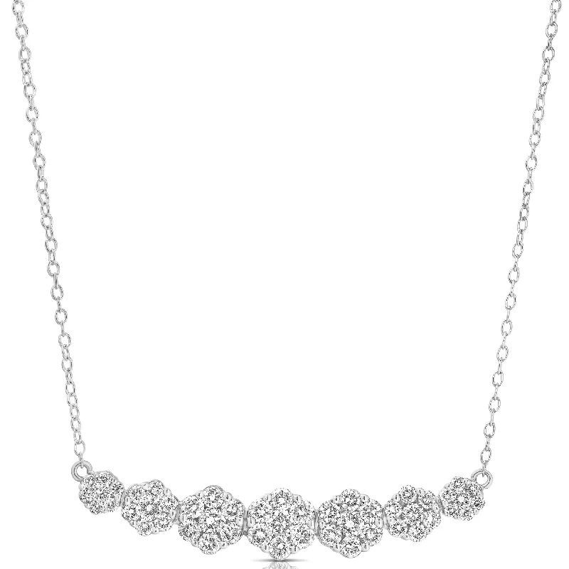 Luxury Jewelry Now At Special Promotional Rates 1 Ct 7 Stone Graduating Flower Cluster Necklace Luxury Jewelry Now At Special Promotional Rates 1 Ct 7 Stone Graduating Flower Cluster Necklace