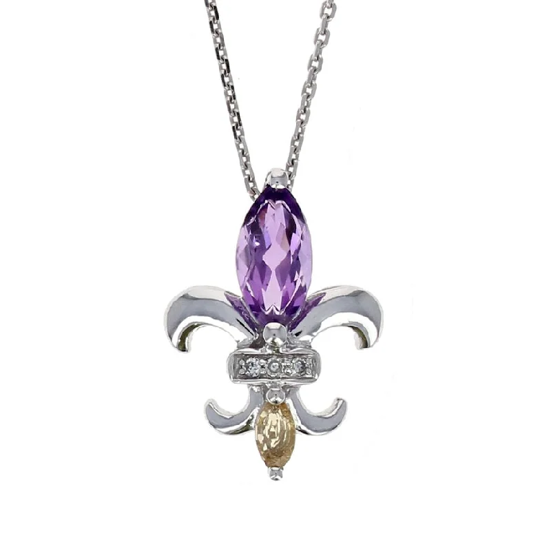 Luxury Meets Affordability – Jewelry Sale Live Now Purple And Gold Fleur-De-Lis Pendant Luxury Meets Affordability – Jewelry Sale Live Now Purple And Gold Fleur-De-Lis Pendant
