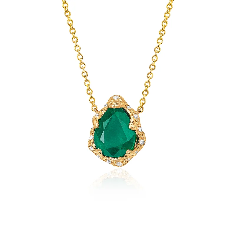 Shop Elegant Jewelry At Unbeatable Prices Baby Queen Water Drop Emerald Necklace with Sprinkled Diamonds | Ready to Ship Shop Elegant Jewelry At Unbeatable Prices Baby Queen Water Drop Emerald Necklace with Sprinkled Diamonds | Ready to Ship