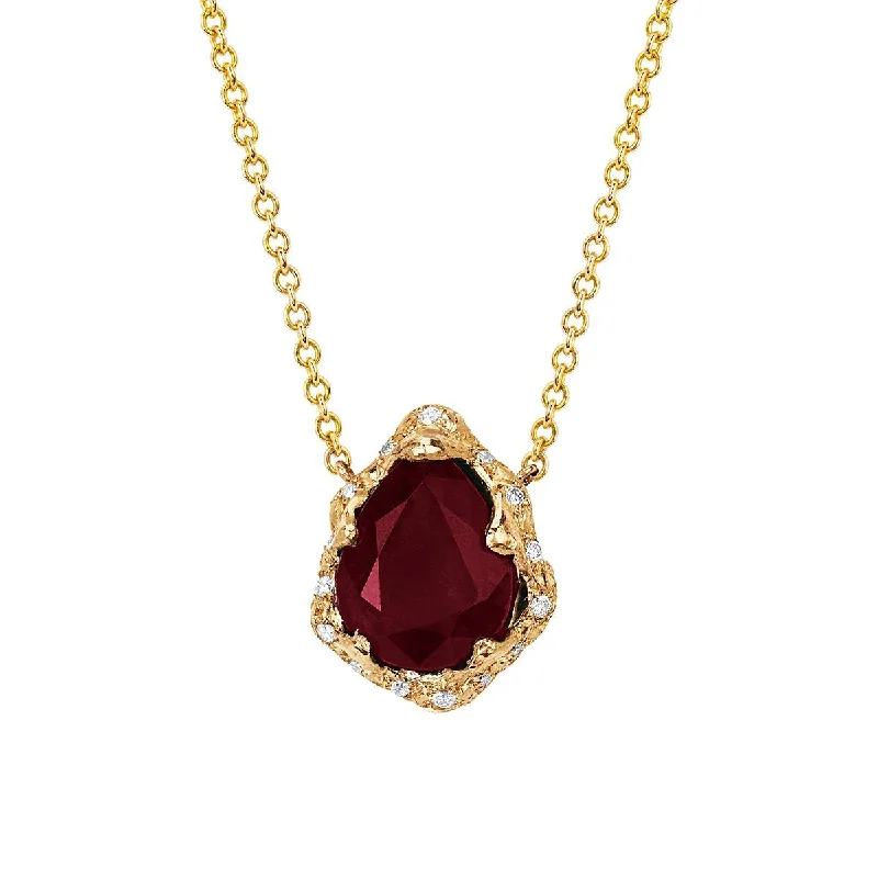 Luxury Jewelry Now At Special Promotional Rates Baby Queen Water Drop Ruby Necklace with Sprinkled Diamonds | Ready to Ship Luxury Jewelry Now At Special Promotional Rates Baby Queen Water Drop Ruby Necklace with Sprinkled Diamonds | Ready to Ship