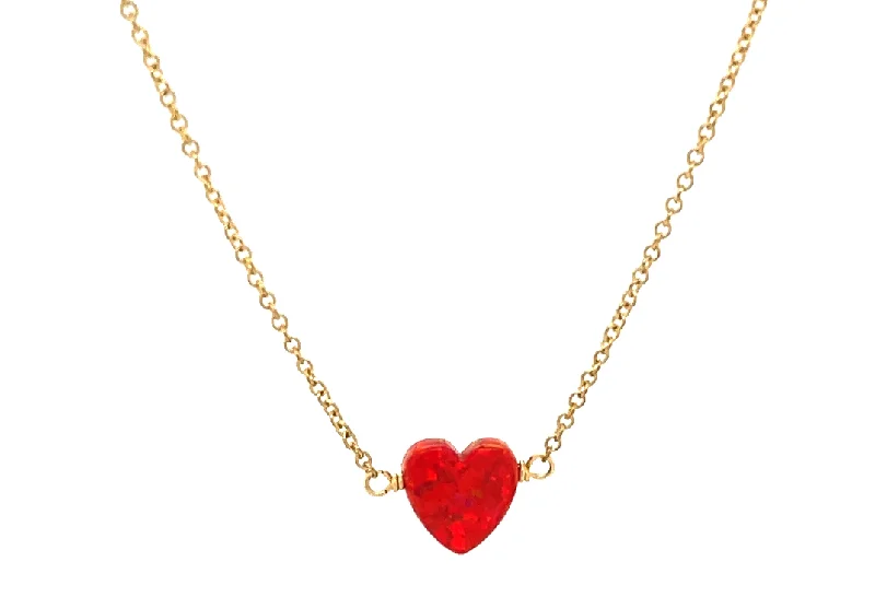 Premium Diamond Jewelry For Unforgettable Moments bara boheme | "HEART" Opal Medium Necklace Premium Diamond Jewelry For Unforgettable Moments bara boheme | "HEART" Opal Medium Necklace