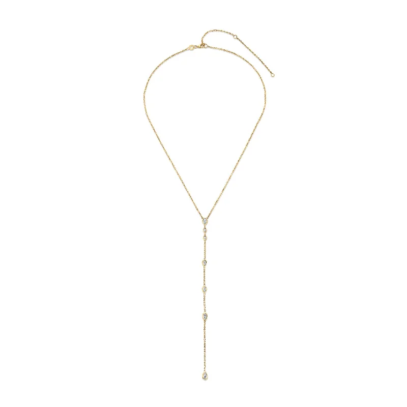 Elegant Jewelry Pieces At Unbelievable Prices Bezel Set Water Drop Diamond Pear Lariat | Ready to Ship Elegant Jewelry Pieces At Unbelievable Prices Bezel Set Water Drop Diamond Pear Lariat | Ready to Ship