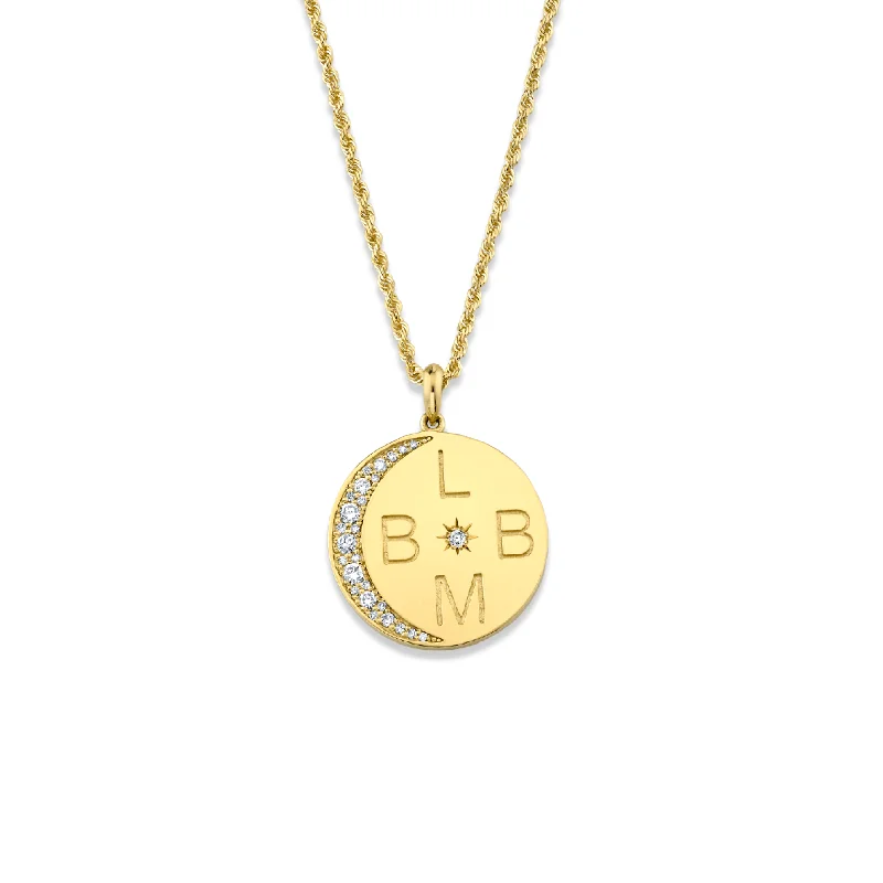 Special Jewelry Deals – Upgrade Your Collection Classic 4 Initial "Love You To The Moon" Necklace with Star Set Diamond | Ready to Ship Special Jewelry Deals – Upgrade Your Collection Classic 4 Initial "Love You To The Moon" Necklace with Star Set Diamond | Ready to Ship