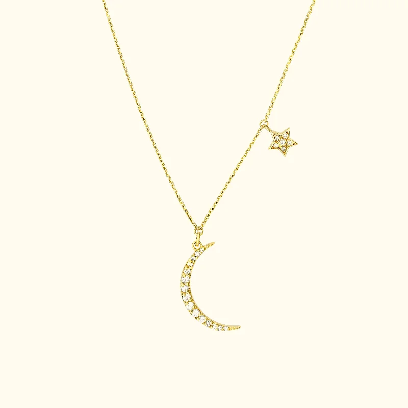 Trending Jewelry Now Available At Exclusive Prices Diamond Moon + Star Dangle Necklace Trending Jewelry Now Available At Exclusive Prices Diamond Moon + Star Dangle Necklace
