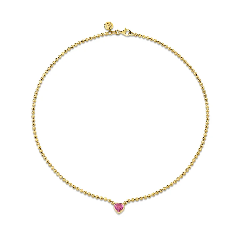 Chic, Trendy, And Affordable Jewelry Sale Pink Sapphire Heart on Orb Chain Necklace | Ready to Ship Chic, Trendy, And Affordable Jewelry Sale Pink Sapphire Heart on Orb Chain Necklace | Ready to Ship