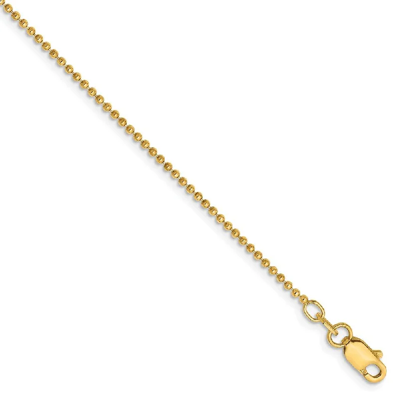 Flash Sale On Stunning Jewelry – Limited Stock Available 1.2mm, 14k Yellow Gold, Diamond Cut Hollow Ball Chain Anklet Flash Sale On Stunning Jewelry – Limited Stock Available 1.2mm, 14k Yellow Gold, Diamond Cut Hollow Ball Chain Anklet